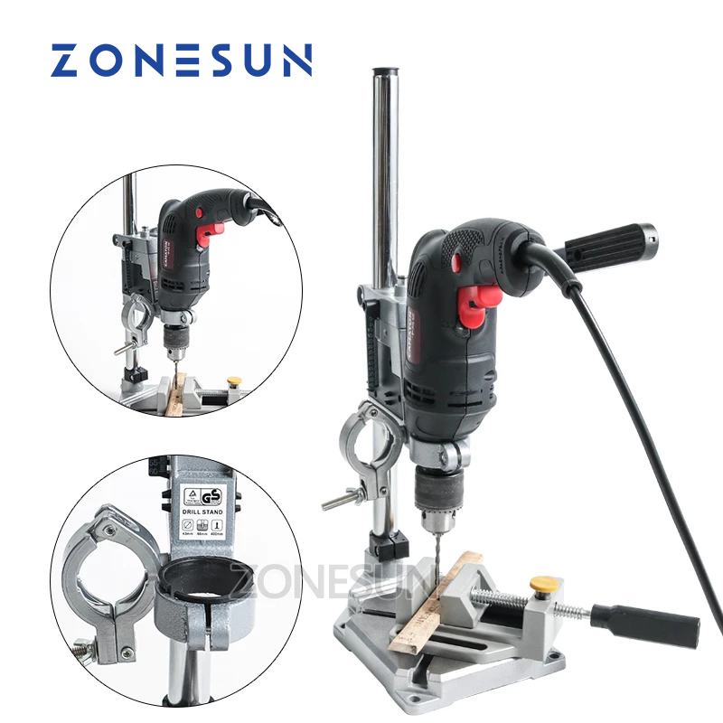 Woodworking Drill - ZONESUN Uchwyt z mocowanym elektrycznym wiertłem,